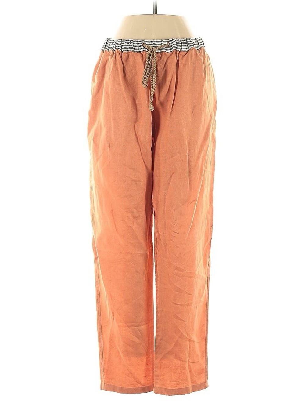 The Salting Orange Linen Straight Leg Pants Small (0)